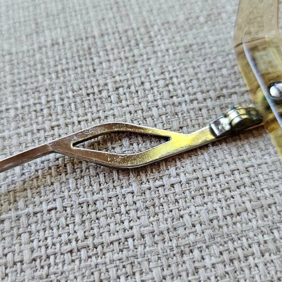 Vintage Eyeglasses Frame Tan Clear/Gold Tone Glasses Frame 52[]15 135 Eye Wear - Picture 8 of 11